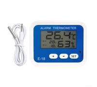 TDCuizent Digital Alarm Thermometer and Hygrometer with Probe for Refrigerator Indoor Temperature Humidity Monitor with Stand High Accuracy ABS Sensor for Kitchen Bedroom Bathroom