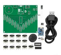 TDCuizent DIY Kalimba Electronic Kit Pentatonic Scale Instrument Circuit Board Parts 77x44mm PCB Assembly Set for Educational STEM Learning 3.7V Power Supply Module Green Color(Kit + Data Cable)