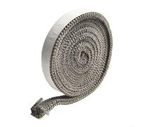 TDCuizent Fiberglass Fire Rope Door Gasket for Wood Burner Pellet Stove Oven Furnace Boiler Heat Exchanger Chimney - High Temperature Resistant Flat Rope Sealing Kit (6mm*20mm*2m)