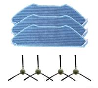 TDCuizent For Lefant M1/M2/M2 Pro/M2S/U180 and For OKP K8 Robot Vacuum Cleaner Replacement Parts Set, Includes 3 Microfiber Mop Cloths and 4 Nylon Side Brushes