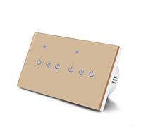 TDCuizent for Smart Wall Switch WiFi Touch Panel for Tuya for Smart Life App Voice Control with for ALEXA Tempered Glass Light Switches for Home Automation (6 Gang)