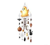 TDCuizent Glow in the Dark Wind Chimes for Halloween Decor Lighted Shaped Hanging Bells with Melodic Sounds for Garden Porch Yard Supplies