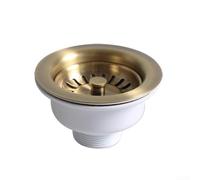 TDCuizent Kitchen Sink Basket Strainer Waste Drain Accessory 114mm Launching Diameter Stainless Steel with PVD Copper Plating in Gold and White for 83-90mm Sink Opening