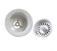 TDCuizent Kitchen Sink Basket Strainer Waste Drainer with Double Sealing Rings and 18 Vent Holes Quick-Drain Plastic Drain Trap Accessory for 88-95mm Hole Sinks White