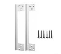 TDCuizent L-Shaped Stainless Steel Door Latch Guard Plate for Enhanced Security Anti-Forced Entry Strike Cover with Matte Finish Quick Install Hardware for Left or Right Opening Doors 2 Pack(Silver)