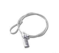 TDCuizent Laptop Combination Lock with 1.2m Steel Cable 4 Digit Resettable Anti-Theft Security for Notebook Desktop and Docking Station with Standard Slot Silver