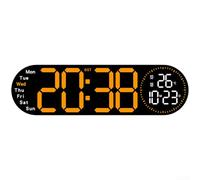 TDCuizent LED Digital Wall Clock with Dual Alarm Temperature Display Countdown Timer Night Light Large Screen Auto Brightness Adjustable Desk or Mounted for Home Office Bedroom Living Room