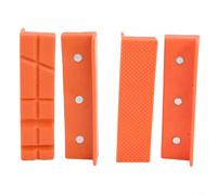TDCuizent Magnetic Soft Pad Vise Jaw Covers for Bench Vice or Drill Press PPT Rubber Protective Vice Jaws for Wood Metal Plastic Tubing and Threaded Parts Mill(4inch orange)