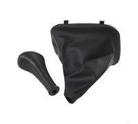 TDCuizent Manual Gear Shift Knob and Dust Cover Set Plastic and Leather Construction Black for Mercedes-Benz C-Class W201 W202 E-Class W123 W124 S-Class W126 W140 Models (5 Speed)