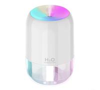 TDCuizent Mini USB Humidifier Aromatherapy Diffuser with Colorful Night Light 300ml Water Tank for Home Office Bedroom Car Travel Portable Air Moisturizer(white)