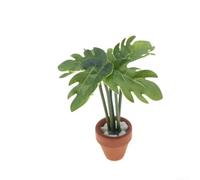 TDCuizent Miniature Artificial Green Plants Potted Fake Foliage for Home Office Decor - Plastic Ornament for Living Room Bedroom Landscape Model Diorama Accessories(Turtle back leaves)