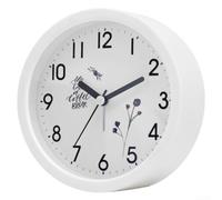TDCuizent Modern Scandinavian Silent Round Alarm Clock with Large Numbers Quiet Quartz Movement for Bedroom Desk Minimalist Home Decor 11.8cm Diameter (for battery Not Included)(White)