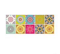 TDCuizent Moroccan Mosaic For TILE Decals Waterproof PVC Stickers Self Heat Resistant For Kitchen Bathroom Walls Floors Black 30 Pieces Peel And Apply For Decor(HZ-005)