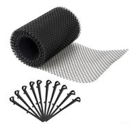 TDCuizent Plastic Gutter Guard Filter Mesh PP Plus PE Adjustable Drainage Net For Debris Protection 16Cm Wide Rain Guard Screen With Hooks Black Fits Residential Commercial Roofs Customizable Setup(B)