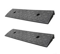 TDCuizent Plastic Kerb Ramp Set of 2 Non-Slip Rubber Threshold Bridge Ramp with 30 mm Height and Grid Design for Cars Bicycles Wheelchairs and Scooters Construction for Safe Uphill Access