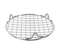 TDCuizent Portable Round BBQ Grill Net Stainless Steel Barbecue Cooking Grid With Detachable Legs For Outdoor Camping Picnic Home Use Silver(15cm)