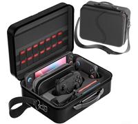 TDCuizent Portable Storage Travel Bag for Nintendo Switch 2 Console Accessories with Shoulder Strap Carrying Case Handheld Protective Messenger Bag Gaming Organizer 30x20x10CM Black Gray(is Black)