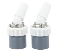 TDCuizent PVC Washing Machine Drain Adapter 40mm Outlet 18-24mm Inlet Dishwasher Tumble Dryer Waste Water Pipe Connector with Hose Clamps Anti-Backflow 45 Degree Angled Nozzle Kitchen Bathroom Sink