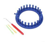 TDCuizent Rectangle and Round Knitting Set with Crochet Hook and Plastic Needles Plastic Weaving Board Kit for Scarf Sweater Hat and Gloves(14CM)