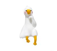TDCuizent Resin Silly Goose Figurine Cute White Dashboard And Desk Ornament With Double-Sided Tape Whimsical Car Home Decor Accessory For Friends 55X27mm