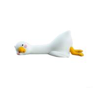 TDCuizent Resin Silly Goose Figurine Cute White Dashboard And Desk Ornament With Double-Sided Tape Whimsical Car Home Decor Accessory For Friends 55X27mm