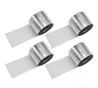 TDCuizent Self-Adhesive Mirror Mosaic Stickers 4 Rolls Flexible Glass Decorative Strips for Home Wall Ceiling DIY Craft Projects Silver Finish 4cm x 1m Each Roll Peel and Application