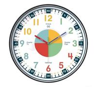 TDCuizent Silent Learning Wall Clock for Room and Living Room - to Hang Educational Teaching Decor with Clear Numerals Quiet Non-Ticking Operation Plastic Frame in Silver or Black(10inch black frame)
