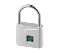 TDCuizent Smart Fingerprint Padlock Zinc Alloy Keyless Lock with Semiconductor Chip USB Rechargeable Waterproof Electronic Lock for Gym Locker Luggage Cabinet Door Security Silver Black(Silver)