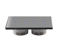 TDCuizent Smart Wall Touch Switch Panel with Tempered Glass for Tuya or for Smart Life App WiFi Remote and Voice Control for Alexa and Google Home Neutral and Live Wire Installation(4 Gang)