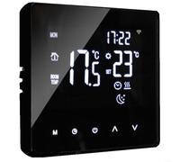 TDCuizent Smart WiFi Thermostat for Electric Floor Heating Programmable Temperature Controller with App & Voice Control LCD Touch Screen Internal/External Sensor 16A Max Load (black)
