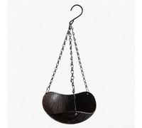 TDCuizent Solar Bird Bath And Feeder Hanging Fountain For Garden Dual Function Wild Bird Water Station ABS Iron Wood Finish 54X20cm Dark Light Brown Easy Clean Outdoor Decor(Dark Brown)