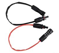 TDCuizent Solar Panel Flat Extension Cable 1Mm Ultra-Thin Photovoltaic Wire Silver-Plated Copper 42Cm Flexible Through Wall 1500V Black Red Pair For Inverter Connection Solar System