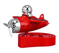 TDCuizent Solar Powered Car Aroma Diffuser Rotating Aircraft Dashboard Decor 360 Degree Motion Fragrance Release Easy Mount ABS Red Blue Yellow Compact Design(Red)