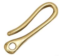TDCuizent Solid Brass U Hook Buckle DIY Leather Craft Pure Copper Keychain Hardware Smooth Polished Finish Retro Style Fastener Gold for Wallets Bags Artistic Projects(A)