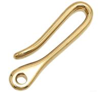 TDCuizent Solid Brass U Hook Buckle DIY Leather Craft Pure Copper Keychain Hardware Smooth Polished Finish Retro Style Fastener Gold for Wallets Bags Artistic Projects(B)