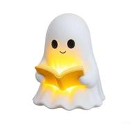 TDCuizent Specter Reading Night Light Ornament | Resin Halloween Decor with Soft Glow for Bedroom Shelf, for whimsical Lamp for Seasonal Display