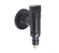 TDCuizent Stainless Steel Automatic Water Stop Valve G1/2 Rotary Handle Space Saving Angle Faucet for Washing Machine Dishwasher Sink Bathroom Garden(Black)