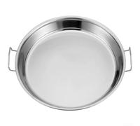 TDCuizent Stainless Steel Grill Tray and Pizza Pan with Handle for Easy Carrying Versatile Oven or BBQ Cooking Plate Heat-Resistant Metal Bakeware for Grilling Pizza Making Camping(38cm)