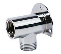 TDCuizent Stainless Steel Shower Head Extension Arm Bottom Hose Wall Mounted Bathroom Accessory With Chrome Finish Mount Base For Home Hotel Bathroom Installation 30cm Length Silver(Mount Base)
