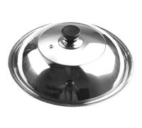 TDCuizent Stainless Steel Wok Lid and Pot Cover with Visible Tempered Glass Centre Combined Tripod Design with Knob Handle for Easy Lifting Heat Resistant Splash Guard to Keep Food Warm (30CM)