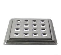 TDCuizent SUS304 Stainless Steel Square Floor Drain 4 Inch with 16 Holes for Shower Bathroom Wet Room Anti-Clog Smooth Silver Finish