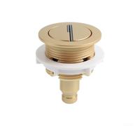 TDCuizent Toilet Cistern Push Button Dual Flush Valve Replacement for Bathroom Water Tank Chrome Plated ABS Round Double Flush Actuator with Half and Full Mode Install Fixtures(Gold)