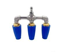 TDCuizent Triple Turbo Nozzle for Pressure Washer 360 Degree Rotating Dual Spray Tip with /4 Inch Quick Connect Stainless Steel High Power Cleaning Accessory for Car Deck Driveway Gutter(blue)