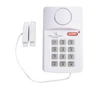 TDCuizent Wireless Door Alarm System with Password Keypad Battery Powered Magnetic Sensor Security for Home Shed Garage Caravan Entry Exit Delay Chime Mode Burglar Deterrent Indoor Use White ABS
