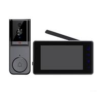 TDCuizent Wireless Video Doorbell 4.3 Inch IPS Screen 1080P Camera Two-Way Intercom For Smart Door Bell System Long Range Stable Signal Low Power Black Home Security