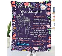 TDDKFB Personalised Fleece Blanket to My Granddaughter,Flannell Blanket-Love Letter Blanket-Sherpa Fleece Printed Quilts,Grandma Positive Encourage Air Mail Bed Blanket,G,130 * 150cm