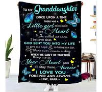 TDDKFB Personalised Fleece Blanket to My Granddaughter,Flannell Blanket-Love Letter Blanket-Sherpa Fleece Printed Quilts,Grandma Positive Encourage Air Mail Bed Blanket,I,150 * 200cm