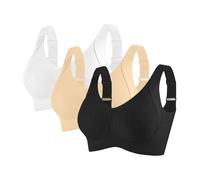 TDEOK 3Pc Set Push Up Seamless Bras for Women - Anti Sagging Bras Soft Breathable Lingerie Ladies Bra Adjustable Leisure Stretch Everyday Bra Underwear Plus Size Comfort Non Wired-Bras
