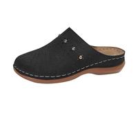 TDEOK Baotou Women's Thick Slippers Large Size Round Baotou Back Empty Leisure Slippers S Women's Shoes Ankle Boots, black, 8.5 UK