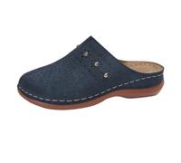 TDEOK Baotou Women's Thick Slippers Large Size Round Baotou Back Empty Leisure Slippers S Women's Shoes Ankle Boots, blue, 4 UK